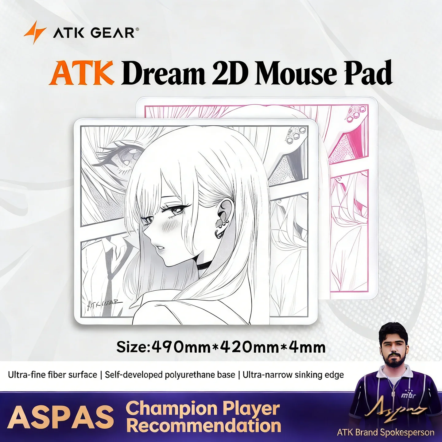 Fps Gaming Mouse - แผ่นรองเมาส์ ATK Dream Anime Style ขนาดใหญ่พิเศษ