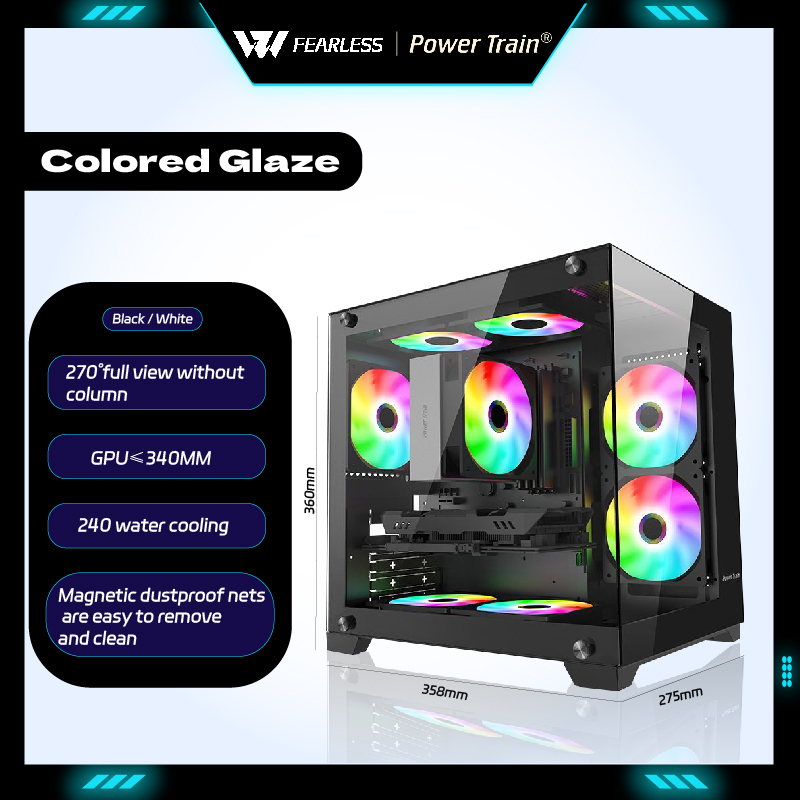 Pc Gaming Dell - เคสคอมพิวเตอร์สำหรับเล่นเกม Power Train Colored Glaze MATX