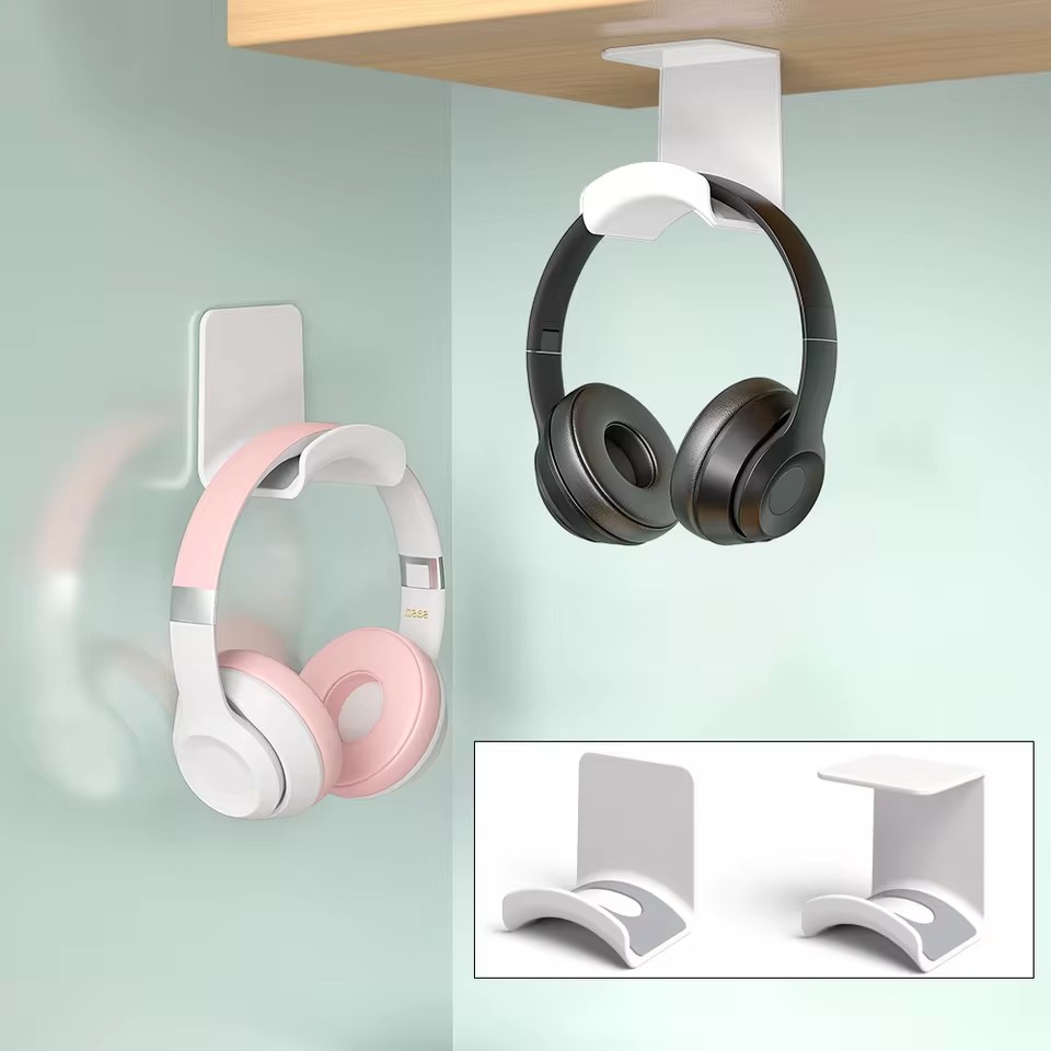 Headset Stand - ขาตั้งหูฟังอเนกประสงค์แบบติดผนัง วัสดุพลาสติก ติดตั้งใต้โต๊ะ ที่แขวนหูฟังสำหรับเล่นเกม