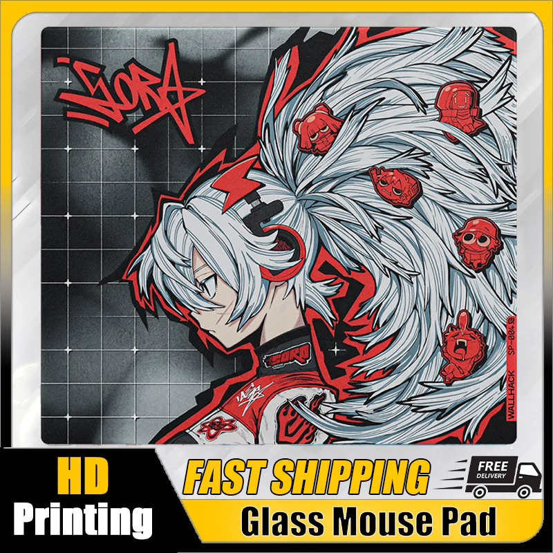 Fps Gaming Mouse - แผ่นรองเมาส์แก้ว W-Wallhack SP-004 Drift SORA YUME