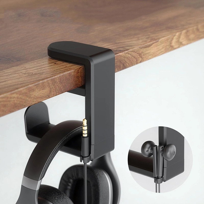 Headset Stand - ยูนิเวอร์แซล เดสก์ท็อป 360 ° ขาตั้งหูฟังแบบหมุนได้ ที่วางหูฟังปรับระดับได้