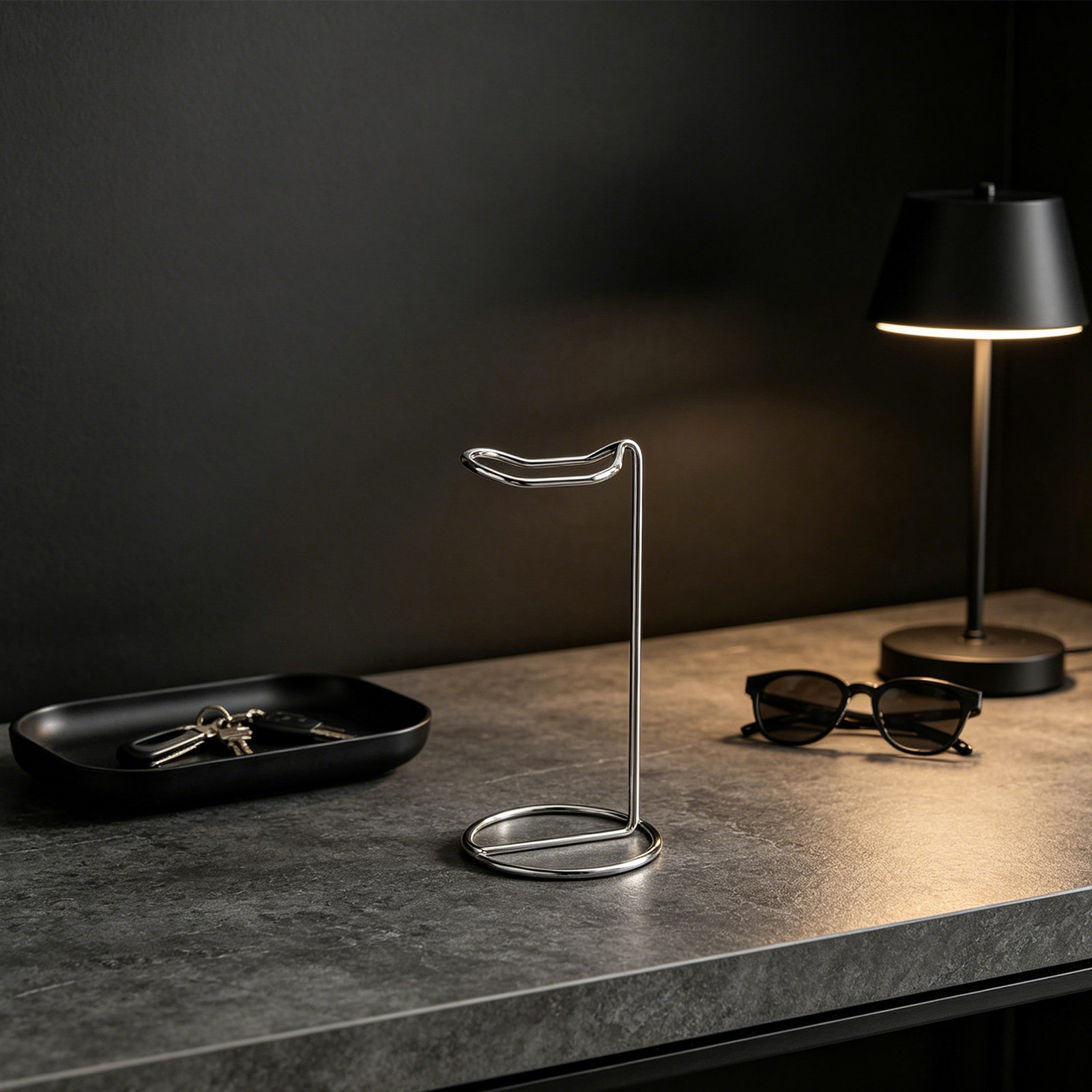 Headset Stand - ขาตั้งหูฟังแบบตั้งโต๊ะ วัสดุโลหะ ดีไซน์มินิมอล สำหรับสำนักงานและเกมมิ่ง ประหยัดพื้นที่ จัดระเบียบได้ดี