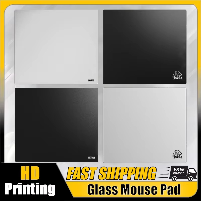 Fps Gaming Mouse - แผ่นรองเมาส์เกมมิ่งแบบกระจก Skypad SORA สีดำขาว รุ่นอัพเกรดพื้นผิวแบบฝ้า สำหรับเล่นเกม