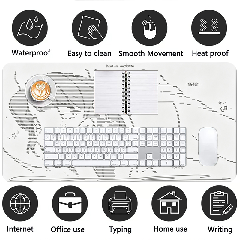 แผ่นรองเมาส์หนังลายการ์ตูนอนิเ - Gaming Desk Mat บทวิจารณ์และราคา